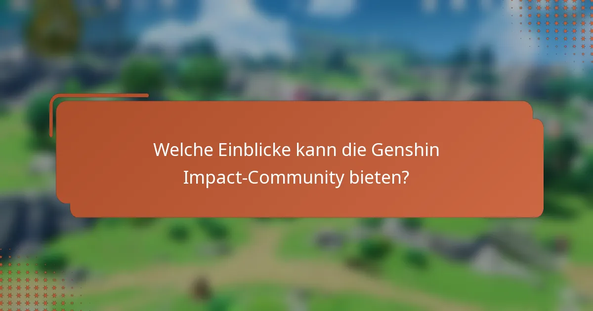 Welche Einblicke kann die Genshin Impact-Community bieten?